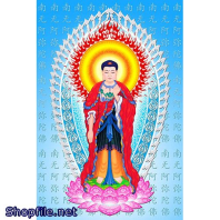 Hình Adida và bồ tát trên tòa sen